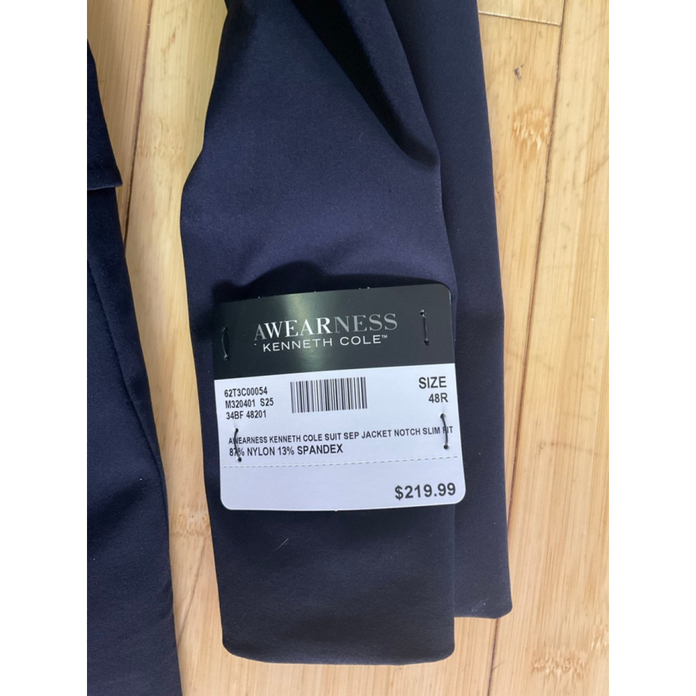 Kenneth Cole Awearness Mens Blazer Jacket Black Size 48R - Picture 2 of 2